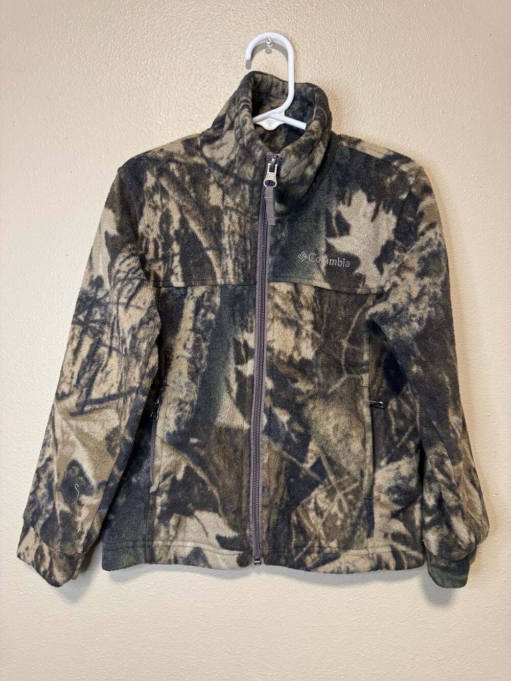 Youth Columbia Full Zip Fleece Jacket Camouflage Hunting Size XXS